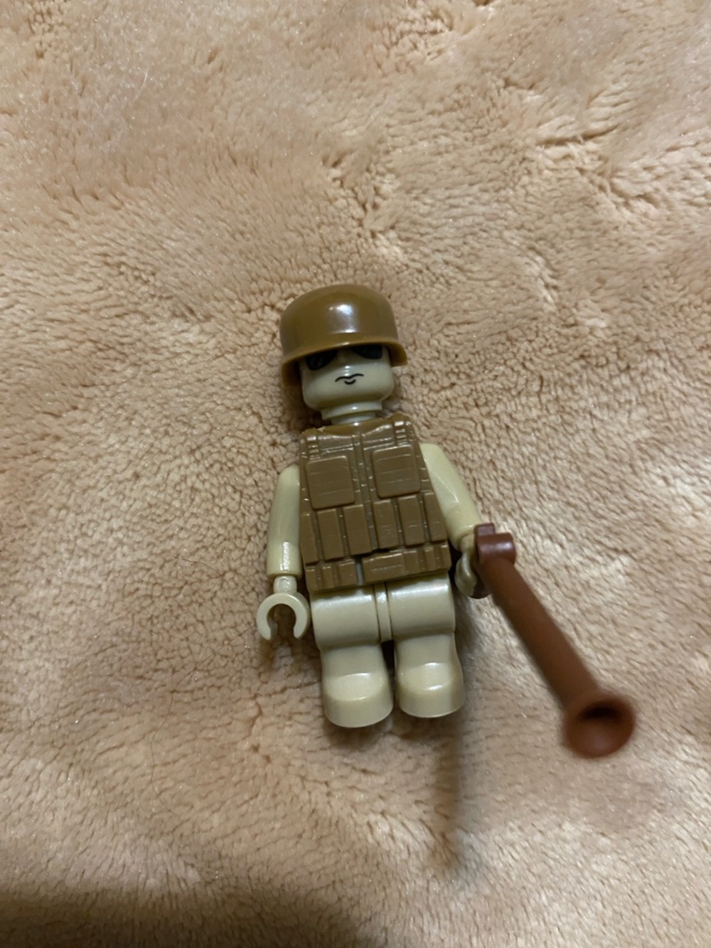 Kids Military Action Figure Toy in Tan and Brown